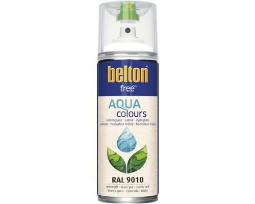 Belton Free PU Sprühlack Ral 9010 reinweiss seidenglänzend 400 ml Belton Free Aqua Farbspraydose RAL 9010