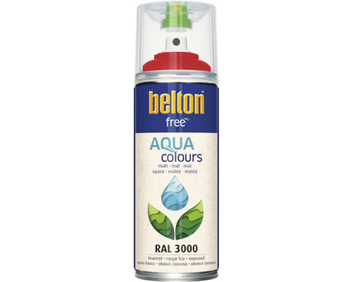 Belton Free PU Sprühlack Ral 3000 feuerrot matt 400 ml