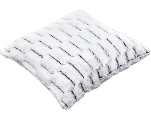 Quadratisches Zierkissen mit Fellstruktur