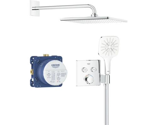Unterputz-Brausemischer Grohe Quickfix Precision Smart Control chrom 34876000 Duschsystem mit Kopfbrause, Handbrause, Thermostat und Installationsbox