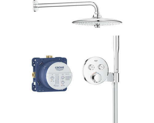 Unterputz-Brausemischer Grohe Quickfix Precision Smart Control chrom 34878000 Duschsystem mit Kopfbrause, Handbrause und Thermostat von Grohe