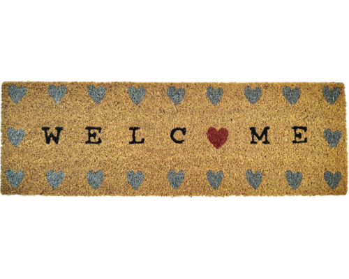 Kokosmatte Welcome Hearts 25x75 cm