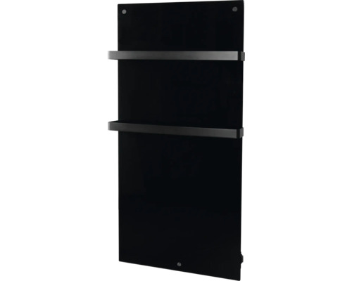 Infrarot Heizpaneel Eurom Sani 1000 137x62x6,5 cm 1000 Watt mit WiFi und Fernbedienung schwarz Schwarzer Handtuchwärmer mit zwei Handtuchhaltern