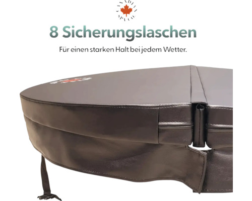 Abdeckung mit acht Sicherungslaschen für einen Whirlpool