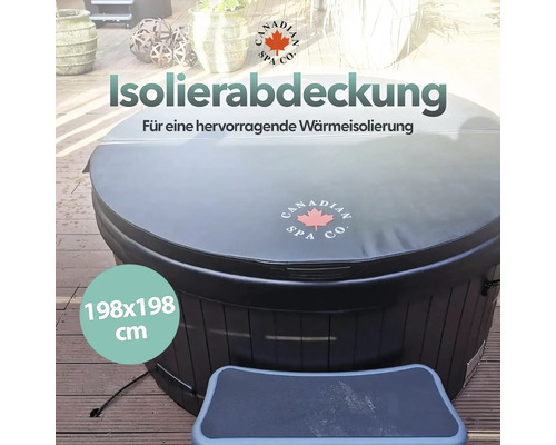 Isolierabdeckung für einen Whirlpool mit den Maßen 198 x 198 cm