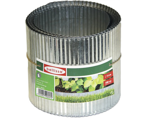 Bellissa Rasenkante aus Metall, 14 cm hoch, 500 cm lang, aufgerollt