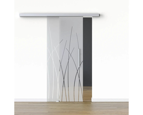 Pertura Glasschiebetür Komplettset Glera Reeds 02 775x2050 mm Links inkl.Beschlag Selir Aluminium natur,Stangengriff Pertura Glasschiebetür Komplettset Glera Reeds 02 775x2050 mm Links inkl.Beschlag Selir Aluminium natur,Stangengriff