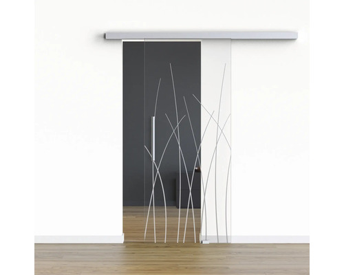 Pertura Glasschiebetür Komplettset Glera Reeds 01 775x2050 mm Rechts inkl.Beschlag Selir Aluminium natur,Stangengriff Pertura Glasschiebetür Komplettset Glera Reeds 01 775x2050 mm Rechts inkl.Beschlag Selir Aluminium natur,Stangengriff
