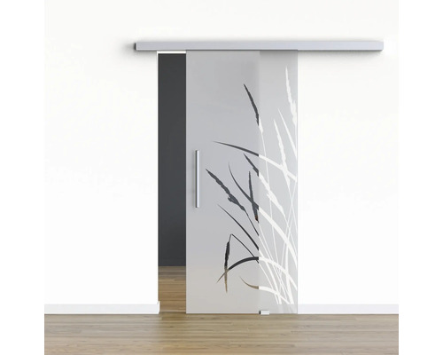 Pertura Glasschiebetür Komplettset Glera Blade 02 775x2175 mm Rechts inkl.Beschlag Selir Aluminium natur,Stangengriff Pertura Glasschiebetür Komplettset Glera Blade 02 775x2175 mm Rechts inkl.Beschlag Selir Aluminium natur,Stangengriff
