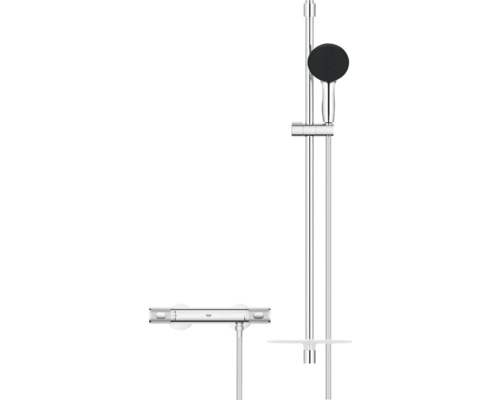 Duschsystem mit Thermostatarmatur und Handbrause