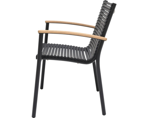 Gartenstuhl mit Armlehnen aus Aluminium und Kunststoff