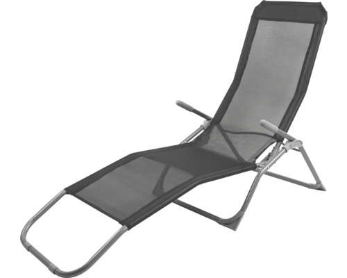 Sonnenliege GARDEN PLACE Bella 146 x 58 x 92 cm grau, mit Liegefläche aus robustem Textilgewebe, Metallgestell, Klappfunktion für platzsparende Lagerung Verstellbare Sonnenliege aus Metall und Textil