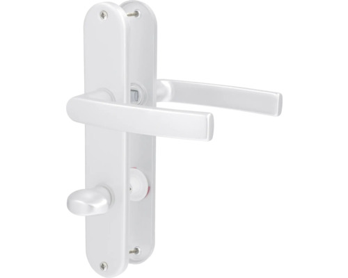 Beschlagset WC+ Bad Riegel Langschild Alpertec Vanda Aluminium F1 alu eloxiert Fenstergriff mit Schloss