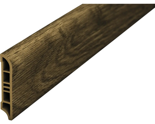 Prinz Klemmsockelleiste PVC Cellpro eiche hell 60x2400 mm Sockelleiste aus Kunststoff mit Holzdekor