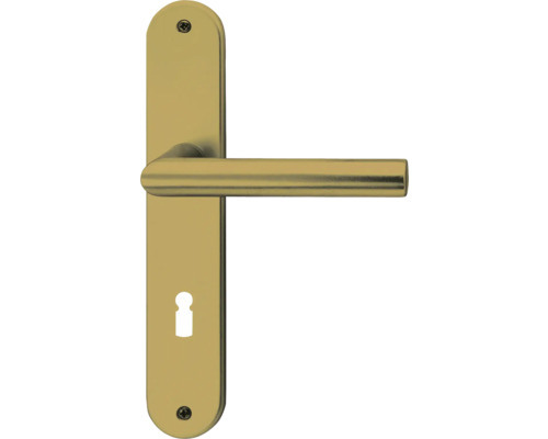 Beschlagset Buntbart BB Langschild Alpertec Randy Aluminium F4 bronze eloxiert Türdrücker mit Langschild für Innentüren
