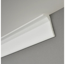 Weiße Zierleiste an Decke und Wand