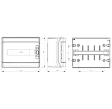 Kleinverteiler PV-Box PCE SOL-Line R76549 für PV mit 2 MPP 12TE aufputz 38 x 29 x 21 cm IP 65 weiß-thumb-4