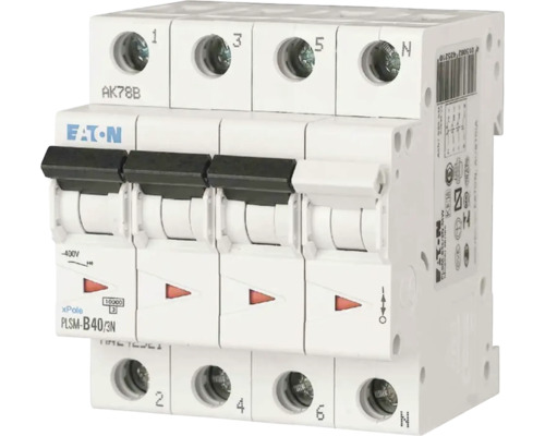 Leitungsschutzschalter Eaton B 40, 40 A, 400 V, 4-polig Leitungsschutzschalter Eaton B 40, 40 A, 400 V, 4-polig