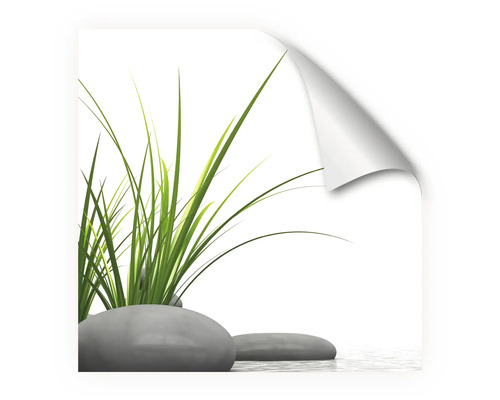 Dekoratives Wandbild mit Gras und Steinen