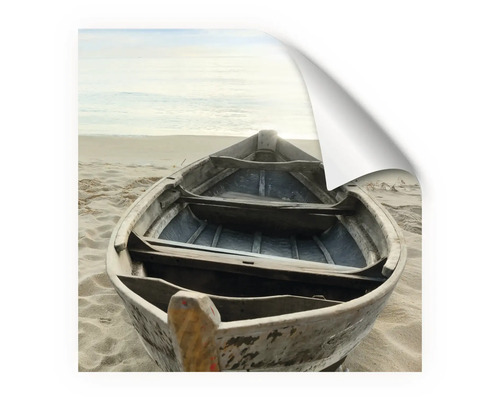 Wandbild mit einem Boot am Strand
