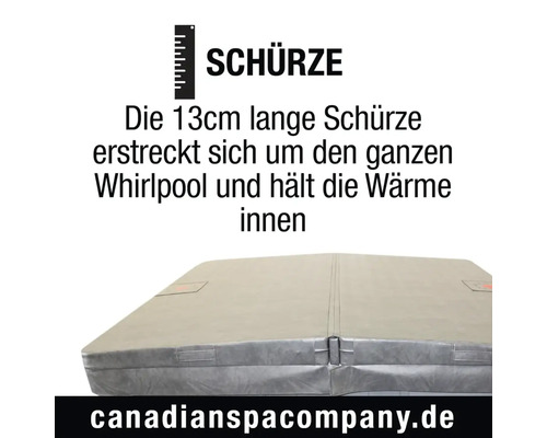 Abdeckung für Whirlpool mit 13 Zentimeter langer Schürze