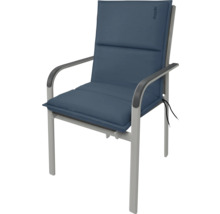 Gartenstuhl mit blauer Sitzauflage