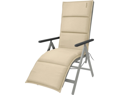 Gartenliege mit verstellbarer Rückenlehne und gepolsterter Auflage