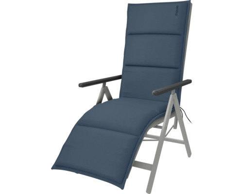 Gepolsterte Gartenliege mit Armlehnen und verstellbarer Rückenlehne