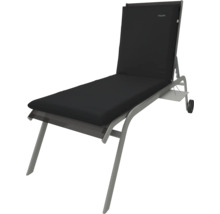 Sonnenliege mit Aluminiumgestell und schwarzer Auflage
