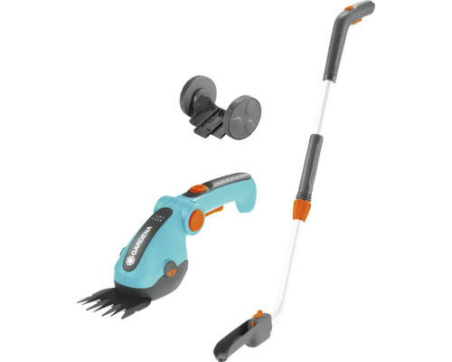 Gardena Akku Grasschere Set mit Griff und Rädern