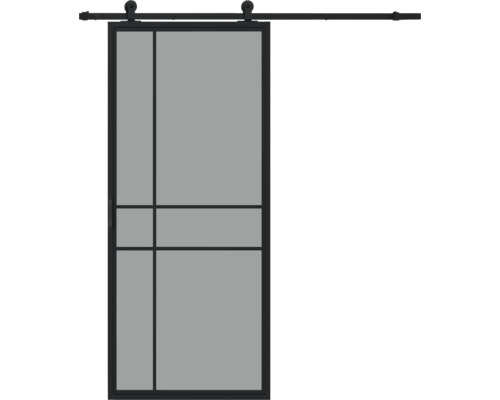 Schiebetür mit Metallrahmen und linearem Design