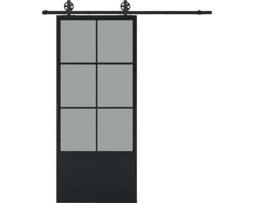 Schiebetür mit Glas und Stahlrahmen