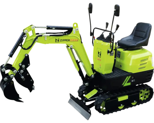 Zipper Minibagger mit Schaufel und Raupenantrieb