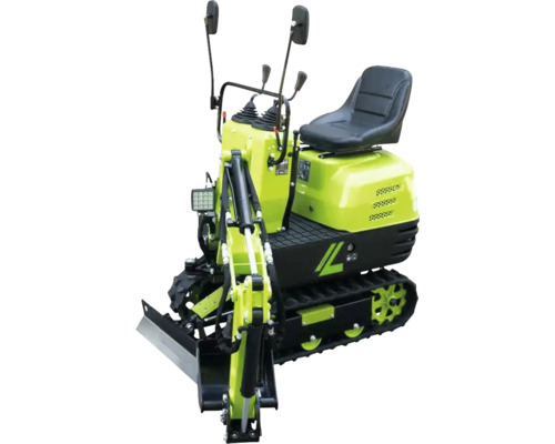 Minibagger mit Raupenfahrwerk, Sitz und Bedienhebeln