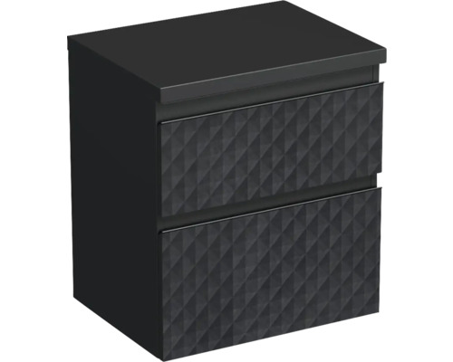 Waschtischunterschrank Jungborn Trenta 56,7x64,6x44,5 cm schwarz matt TRE DESK 60 2Z B U129