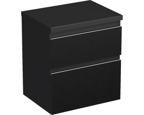 Waschtischunterschrank Jungborn Trenta 56,7x64,6x44,5 cm schwarz matt TRE DESK 60 2Z S A9276