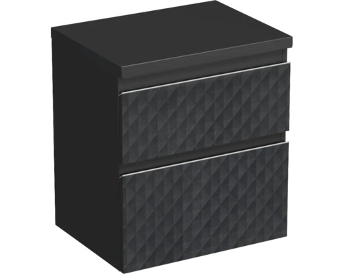 Waschtischunterschrank Jungborn Trenta 56,7x64,6x44,5 cm schwarz matt TRE DESK 60 2Z S U129