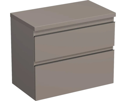 Waschtischunterschrank Jungborn Trenta 76,7x64,6x44,5 cm hellbraun glanz TRE DESK 80 2Z B A2496