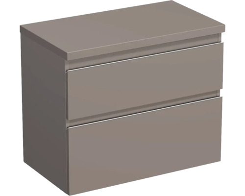 Waschtischunterschrank Jungborn Trenta 76,7x64,6x44,5 cm hellbraun glanz TRE DESK 80 2Z S A2496