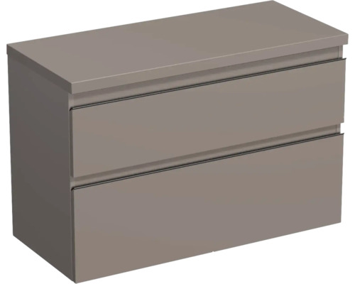 Waschtischunterschrank Jungborn Trenta 96,7x64,6x44,5 cm hellbraun glanz TRE DESK 100 2Z B A2496