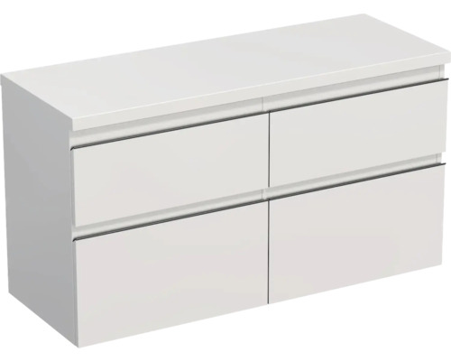 Waschtischunterschrank Jungborn Trenta 116,7x64,6x44,5 cm weiß hochglanz glanz TRE DESK 120D 4Z B A0016