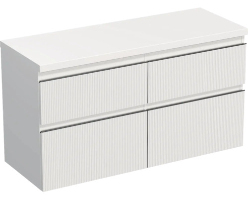 Waschtischunterschrank Jungborn Trenta 116,7x64,6x44,5 cm weiß matt TRE DESK 120D 4Z B A8916