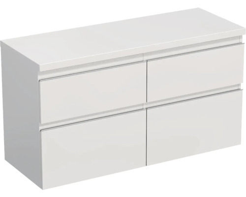 Waschtischunterschrank Jungborn Trenta 116,7x64,6x44,5 cm weiß hochglanz glanz TRE DESK 120D 4Z S A0016