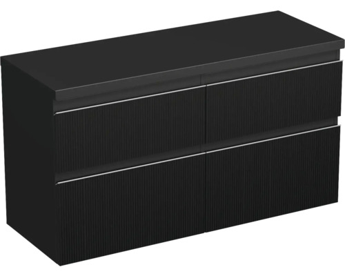 Waschtischunterschrank Jungborn Trenta 116,7x64,6x44,5 cm schwarz matt TRE DESK 120D 4Z S A9276