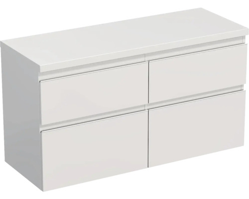 Waschtischunterschrank Jungborn Trenta 116,7x64,6x44,5 cm weiß hochglanz glanz TRE DESK 120D 4Z W A0016