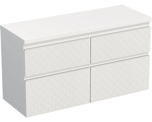 Waschtischunterschrank Jungborn Trenta 116,7x64,6x44,5 cm weiß matt TRE DESK 120D 4Z W B073