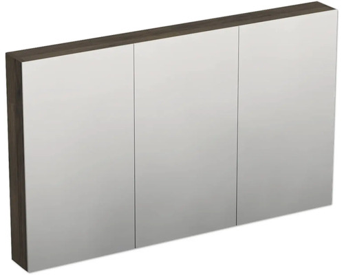 Spiegelschrank Jungborn Trenta 3-türig 120x14,4x72 cm gladstone eiche tabak Spiegelschrank mit drei Türen für das Badezimmer
