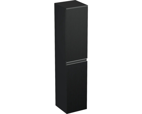 Hochschrank Jungborn Trenta 35x161,8x35 cm schwarz matt TRE SV 35 L S A9276 Schmaler Badschrank mit zwei Fächern für das Badezimmer