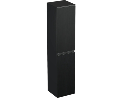 Hochschrank Jungborn Trenta 35x161,8x35 cm schwarz matt TRE SV 35 P B A9276 Schwarzer Bad-Hochschrank mit zwei Türen