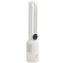 Weißer Turmventilator mit digitaler Anzeige